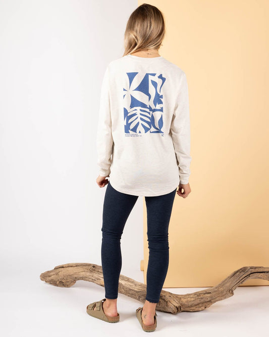 Balance Block  - Womens Long Sleeve T-Shirt - Cream