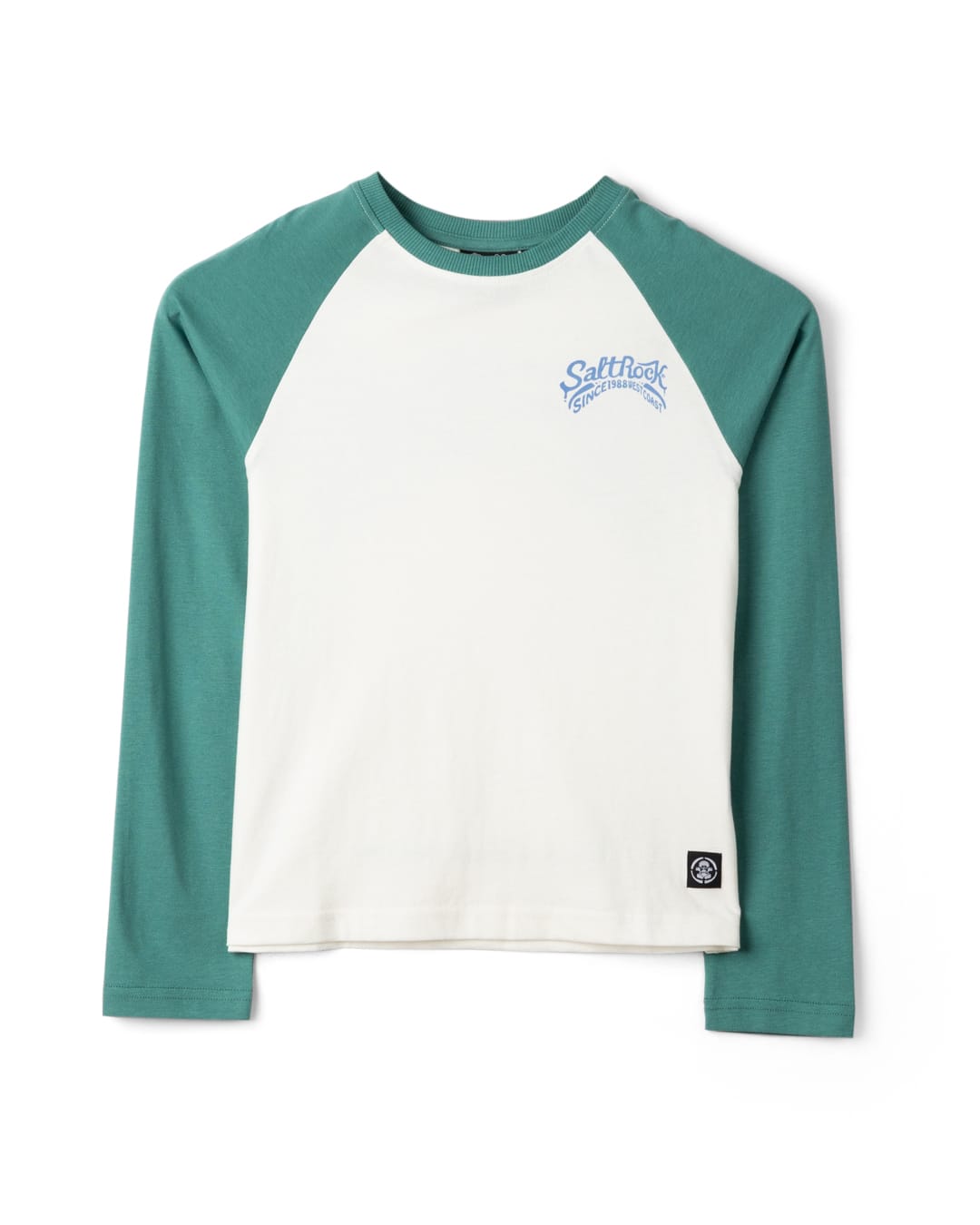 Smile Kids Raglan Long Sleeve T-Shirt in White/Green