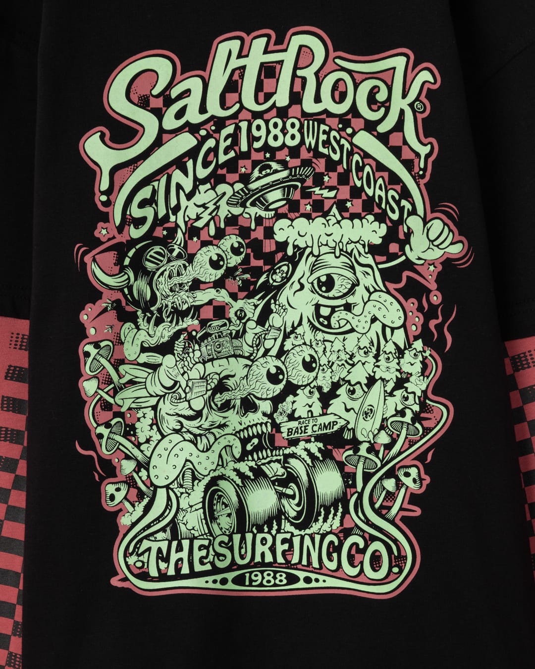 Racing To Base Boys Oversized Glow In The Dark T-Shirt In Black