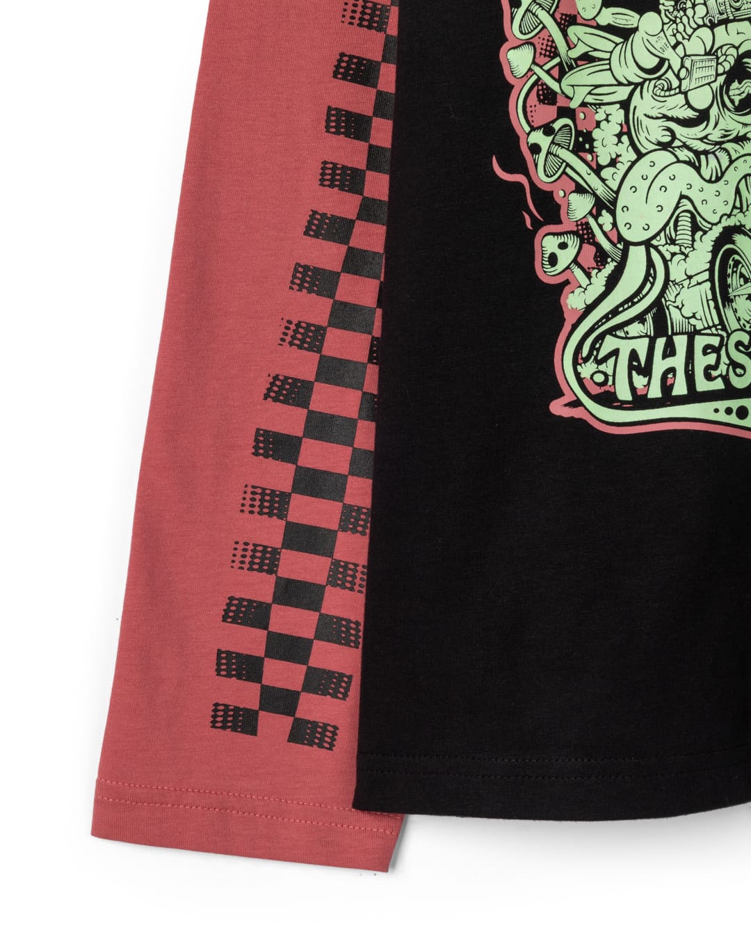 Racing To Base Boys Oversized Glow In The Dark T-Shirt In Black