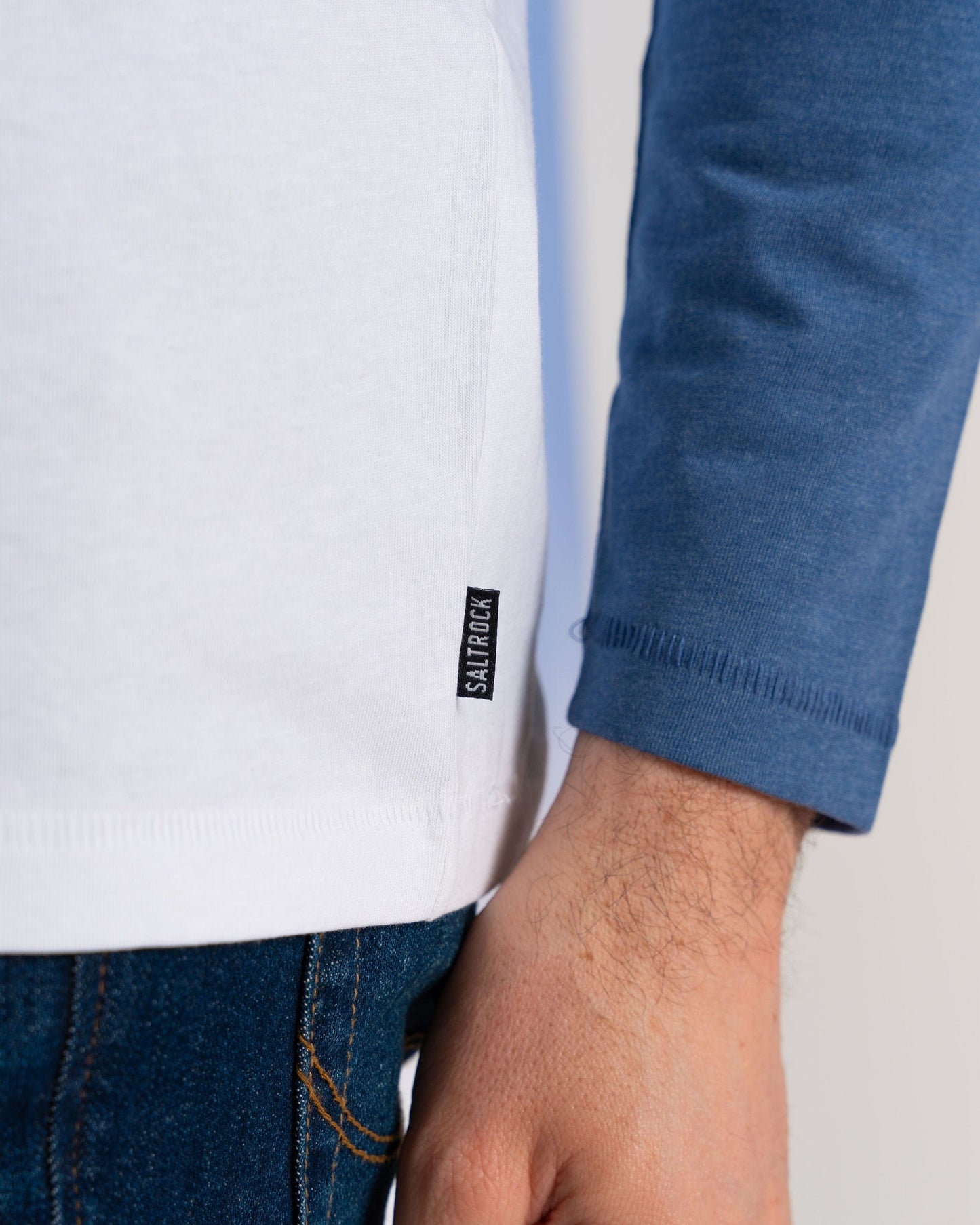 Ac Highway Mens Long Sleeve Raglan T-Shirt in Blue/White
