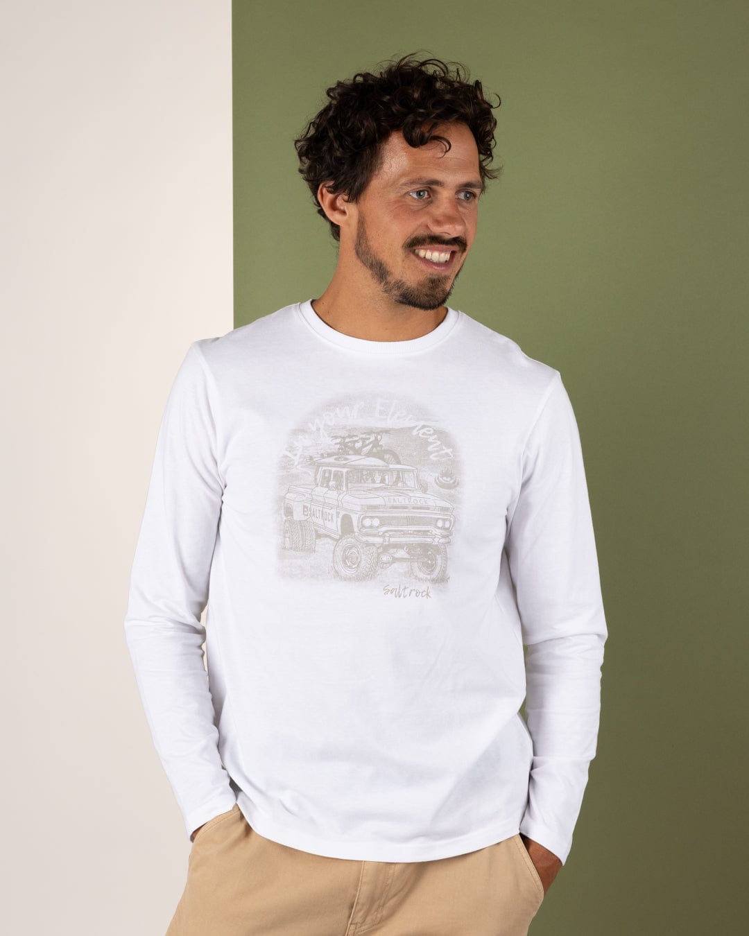 Axle - Mens Long Sleeve T-Shirt - White