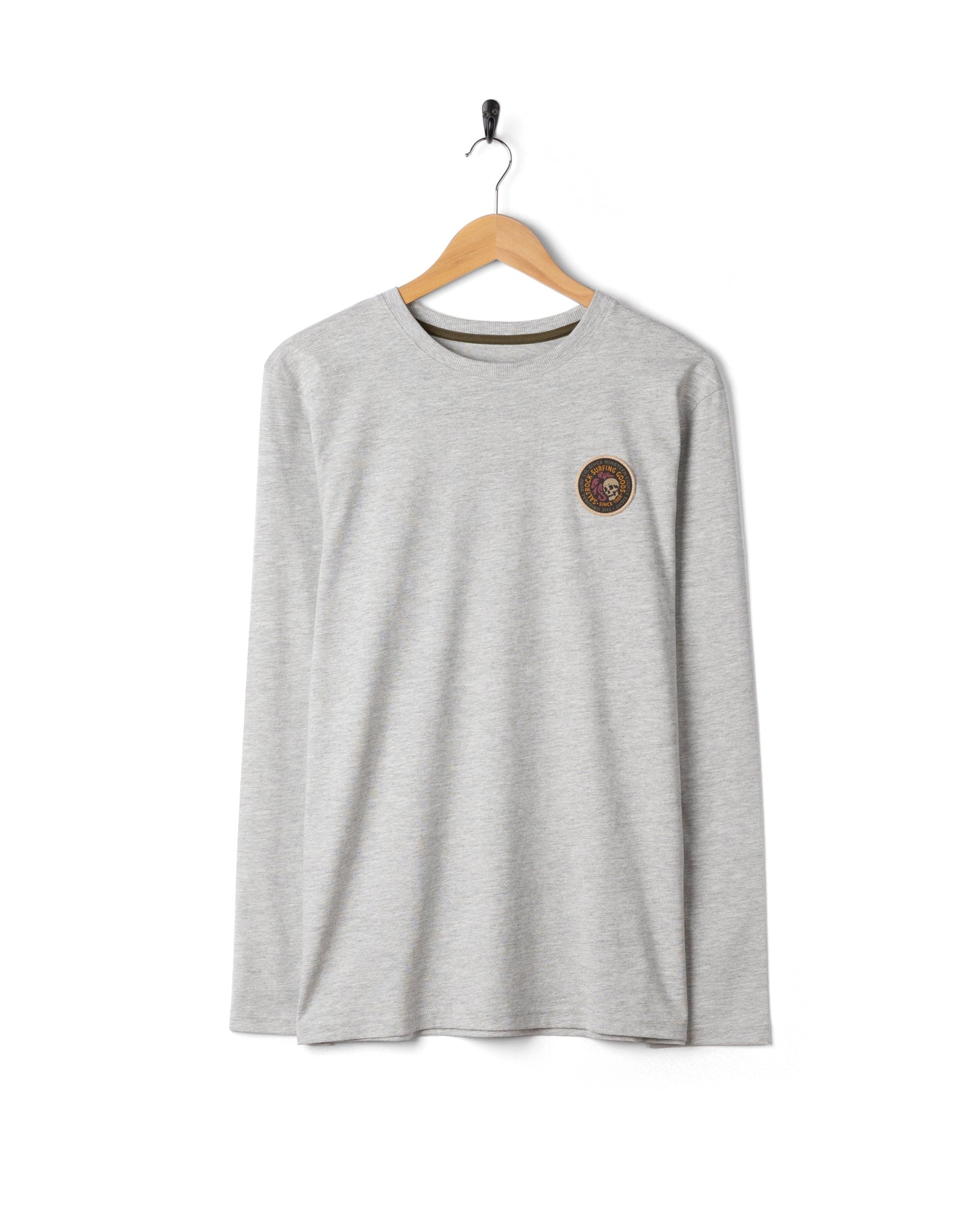 Trail Badge - Mens Long Sleeve T-Shirt - Grey