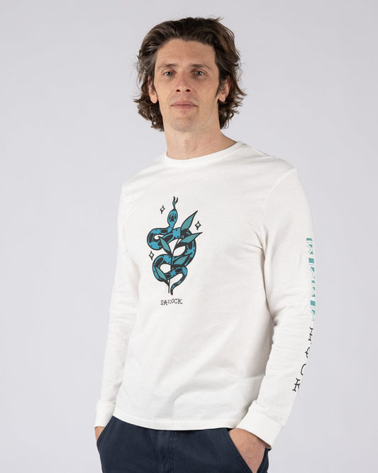 Serpent - Mens Long Sleeve T-Shirt - Cream