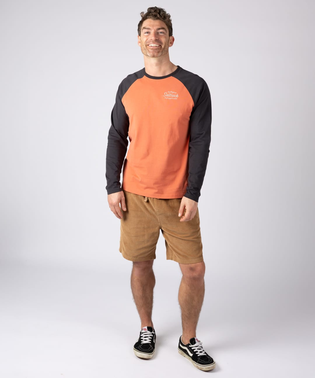 Postcard Script Long Sleeve T-Shirt in Orange