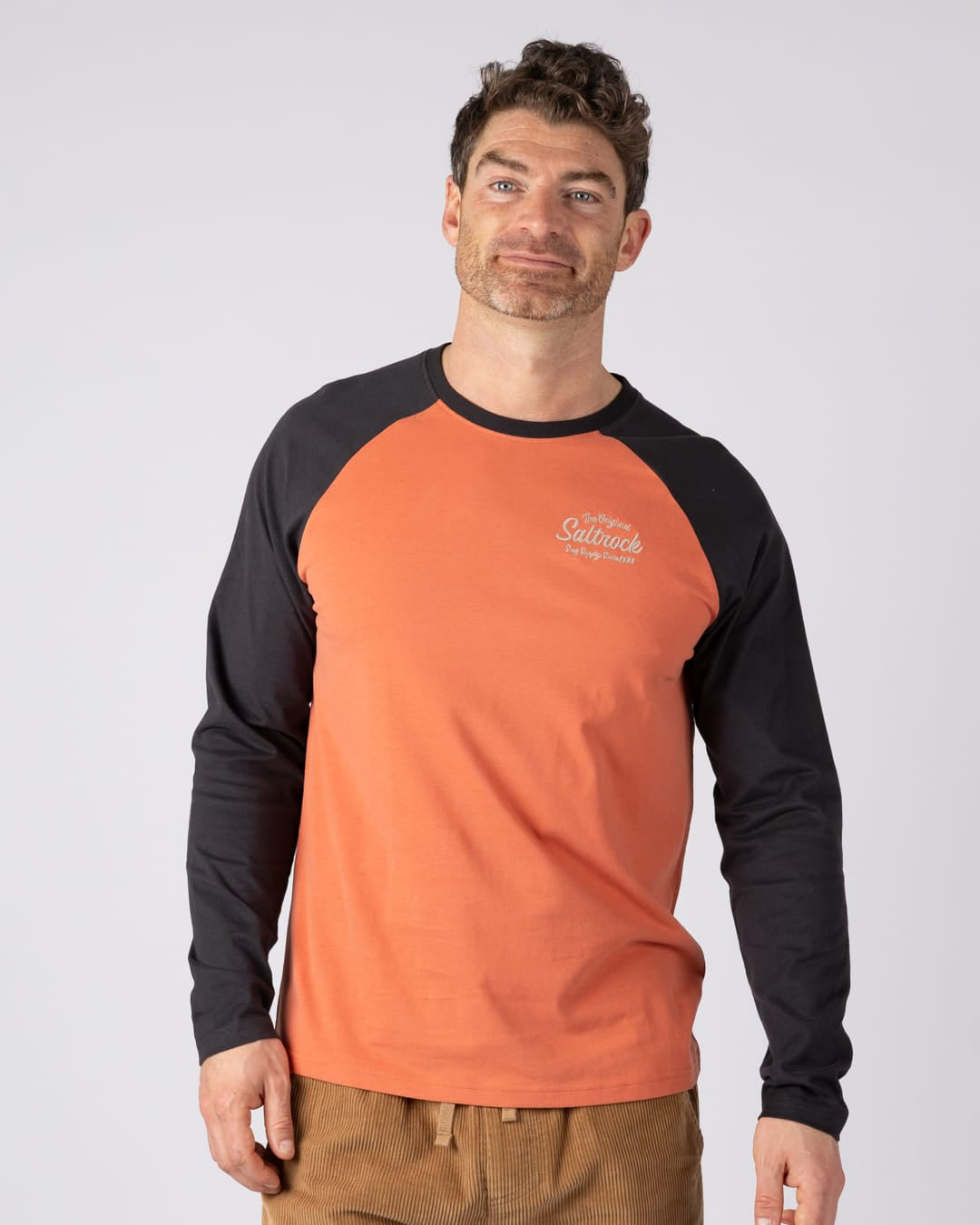 Postcard Script Long Sleeve T-Shirt in Orange