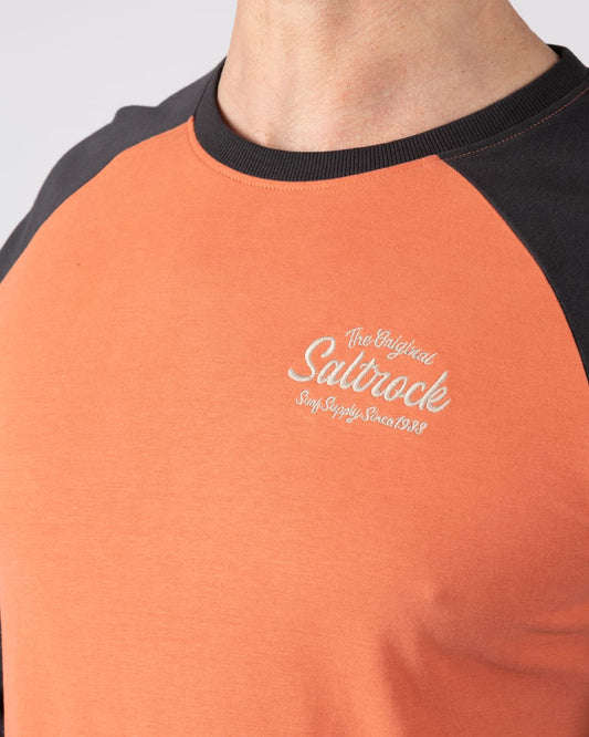 Postcard Script Long Sleeve T-Shirt in Orange