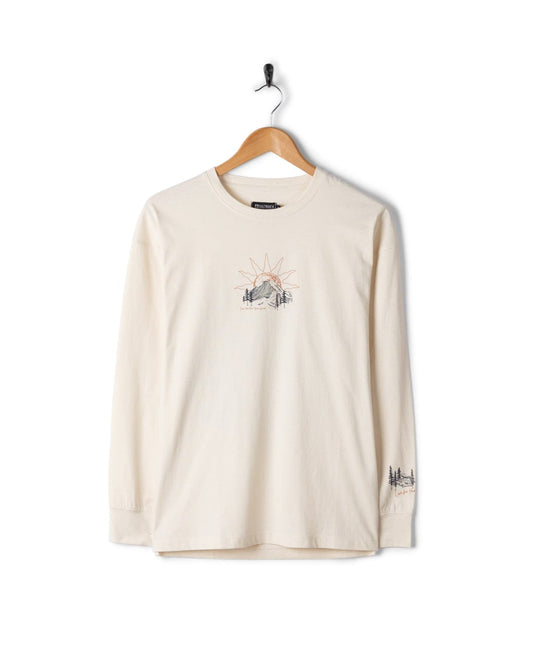 Open Road - Womens Longline Long Sleeve T-Shirt - Cream