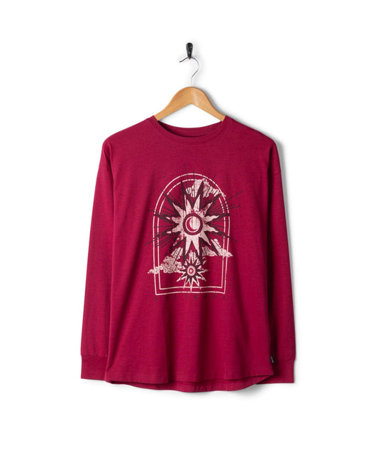 Eclipse - Womens Long Sleeve T-Shirt - Dark Pink