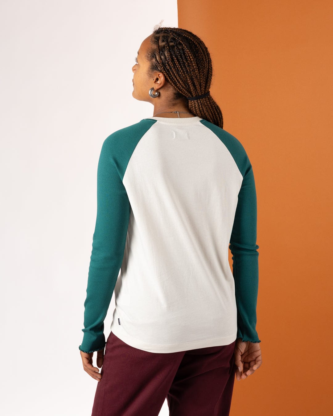 Trader Ditsy - Womens Long Sleeve T-Shirt - Teal