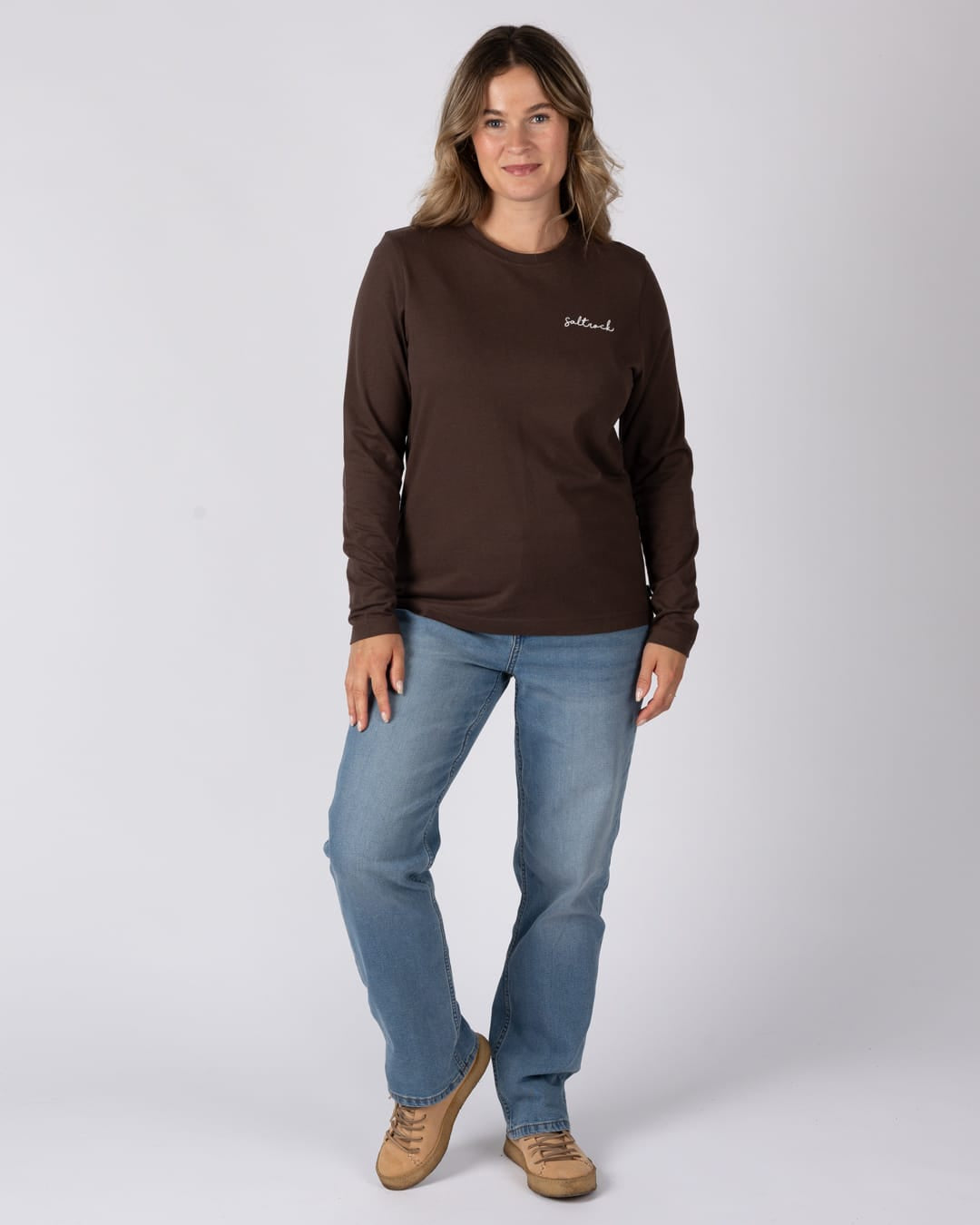 Essential Womens Long Sleeve T-Shirt in Brown