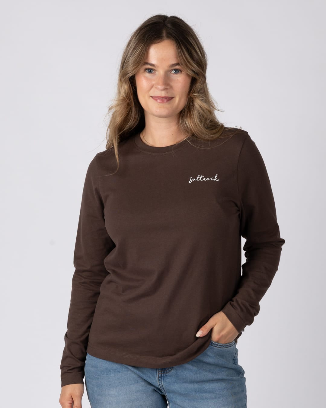 Essential Womens Long Sleeve T-Shirt in Brown
