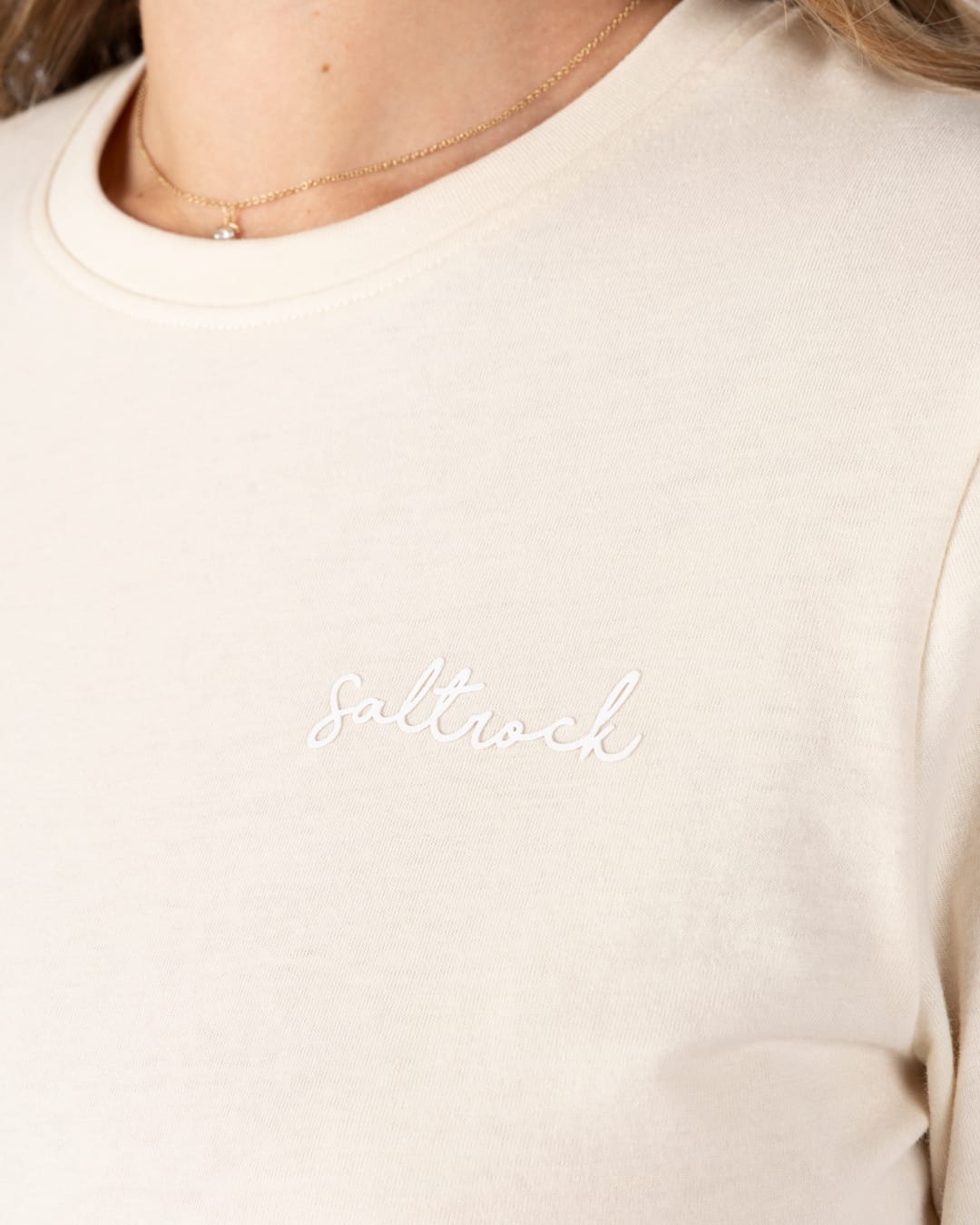 Essential Womens Long Sleeve T-Shirt in Cream