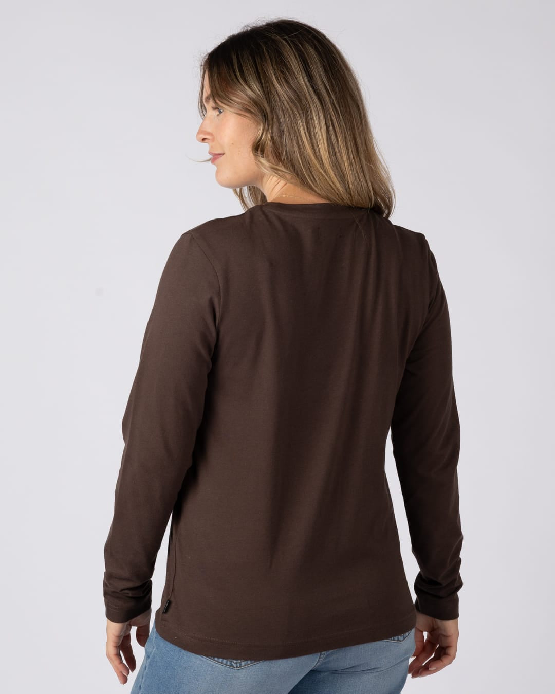 Essential Womens Long Sleeve T-Shirt in Brown