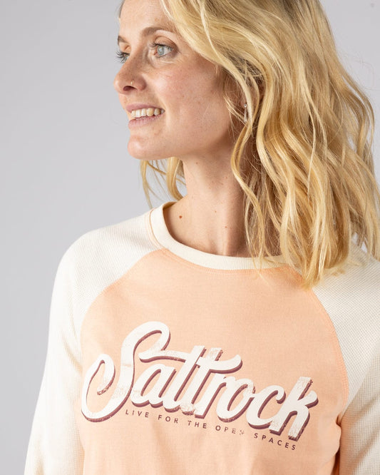 Trader Triple - Womens Long Sleeve Raglan T-Shirt - Pink