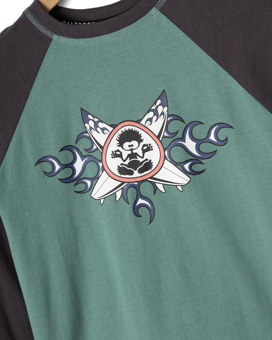 Fire Tok - Kids Long Sleeve Raglan T-Shirt - Blue