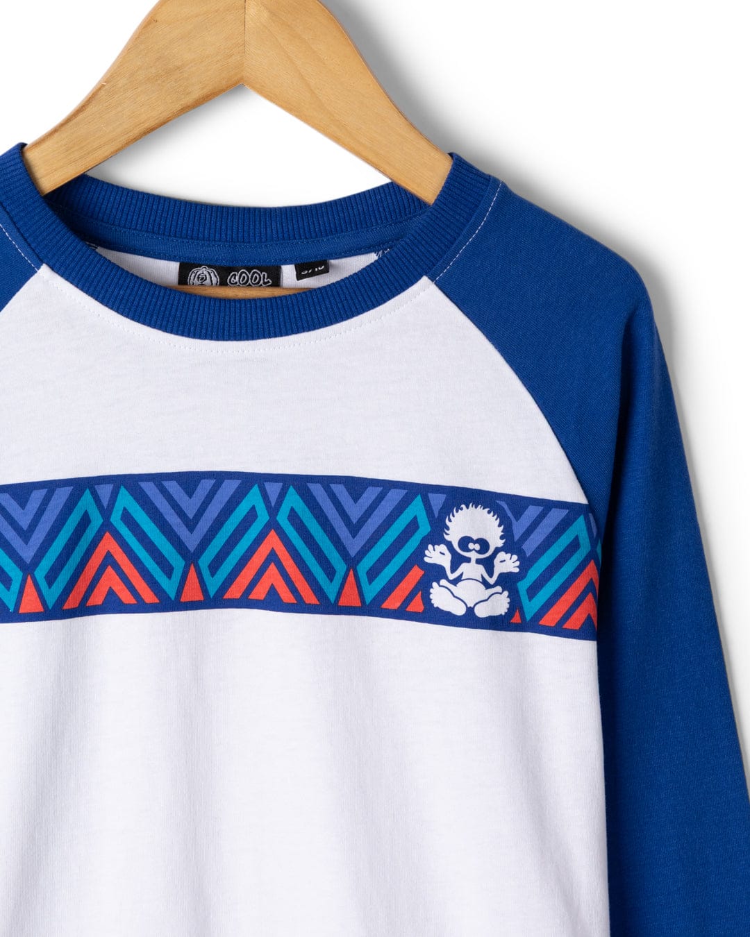 Treehouse Stripe - Kids Long Sleeve Raglan T-Shirt - Blue