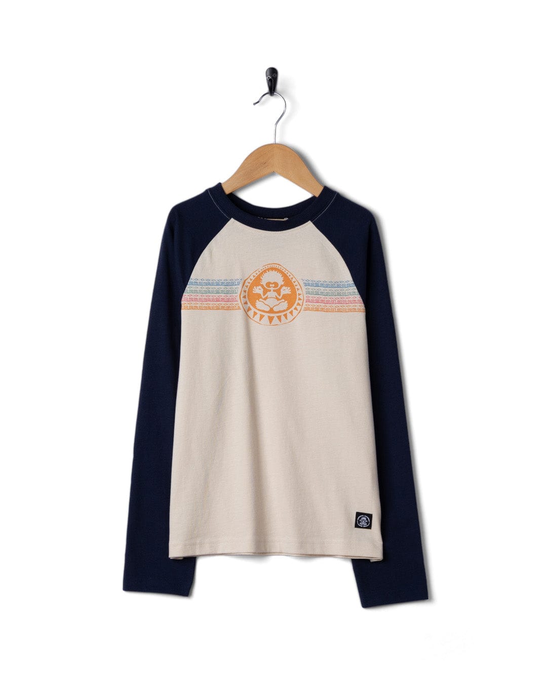 Origin Stripe - Kids Long Sleeve Raglan T-Shirt - Blue