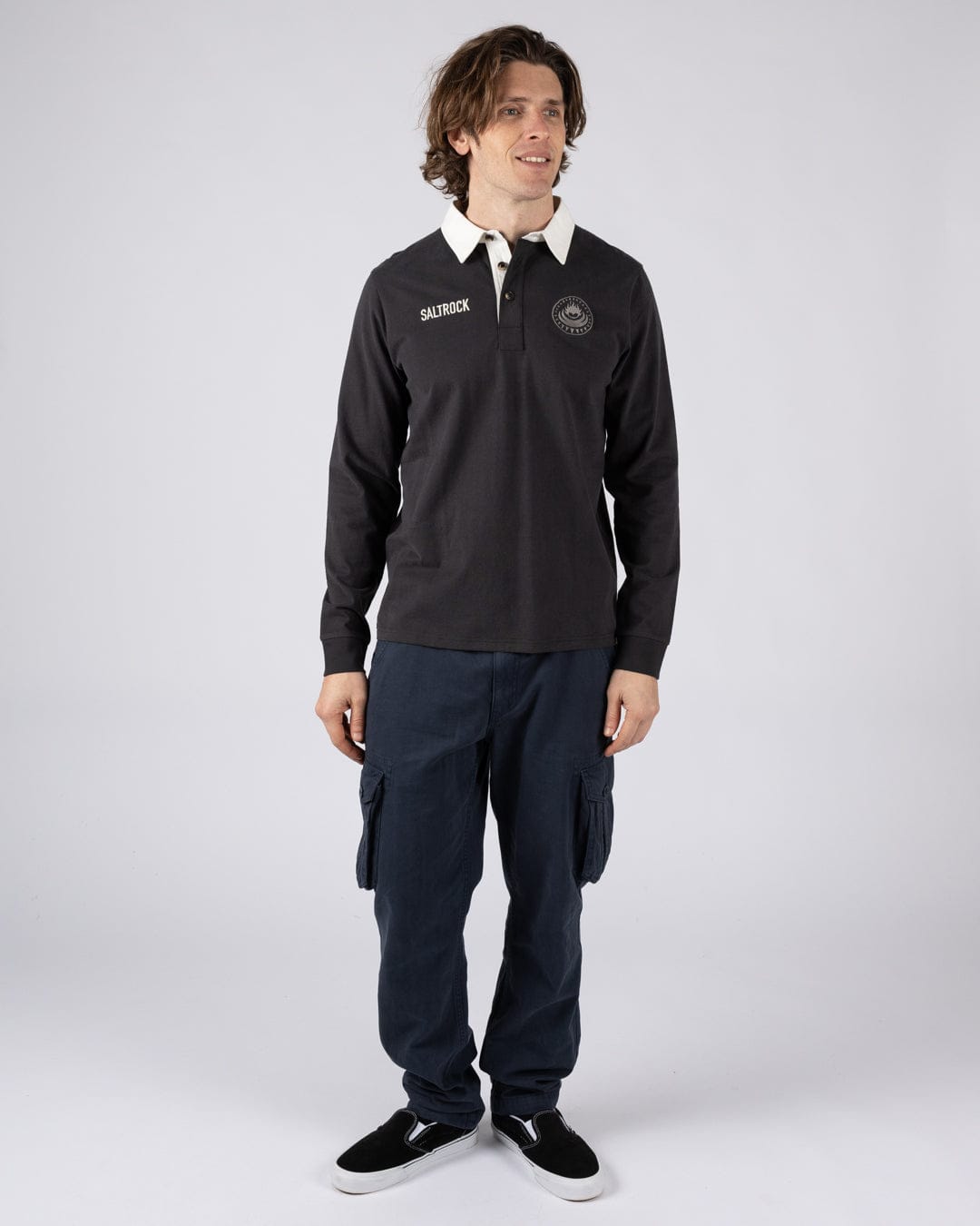 Rugby Field Notes - Mens Long Sleeve T-Shirt - Dark Grey