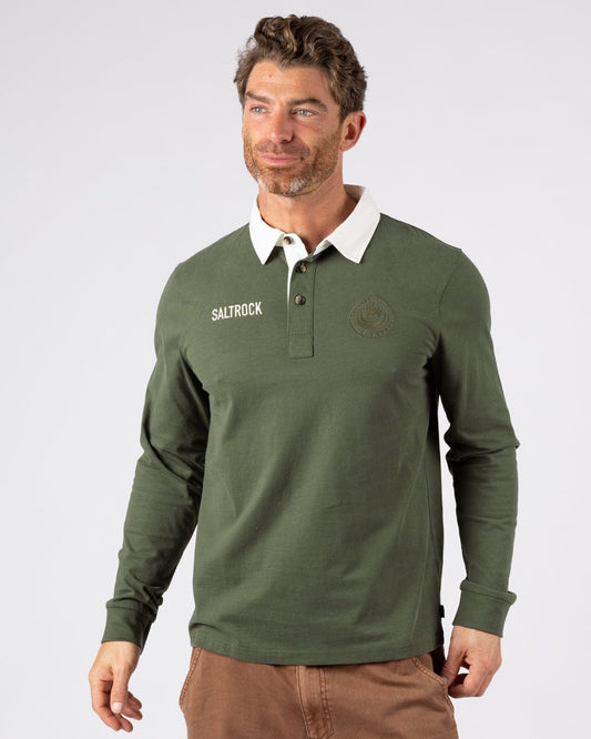 Rugby Field Notes - Mens Long Sleeve T-Shirt - Dark Green