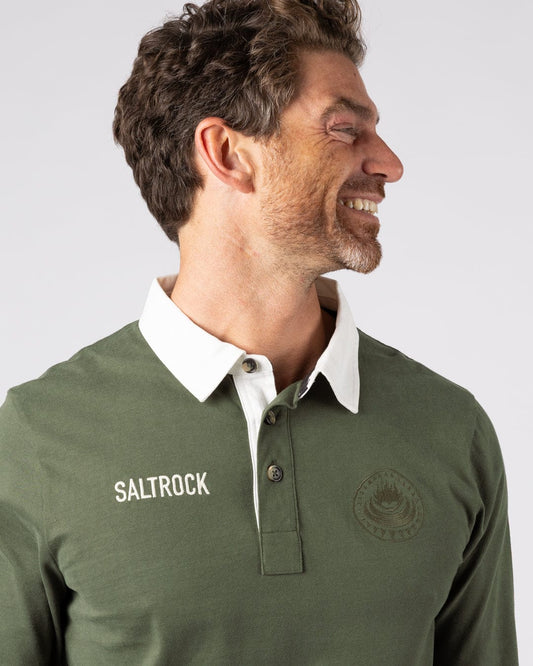 Rugby Field Notes - Mens Long Sleeve T-Shirt - Dark Green