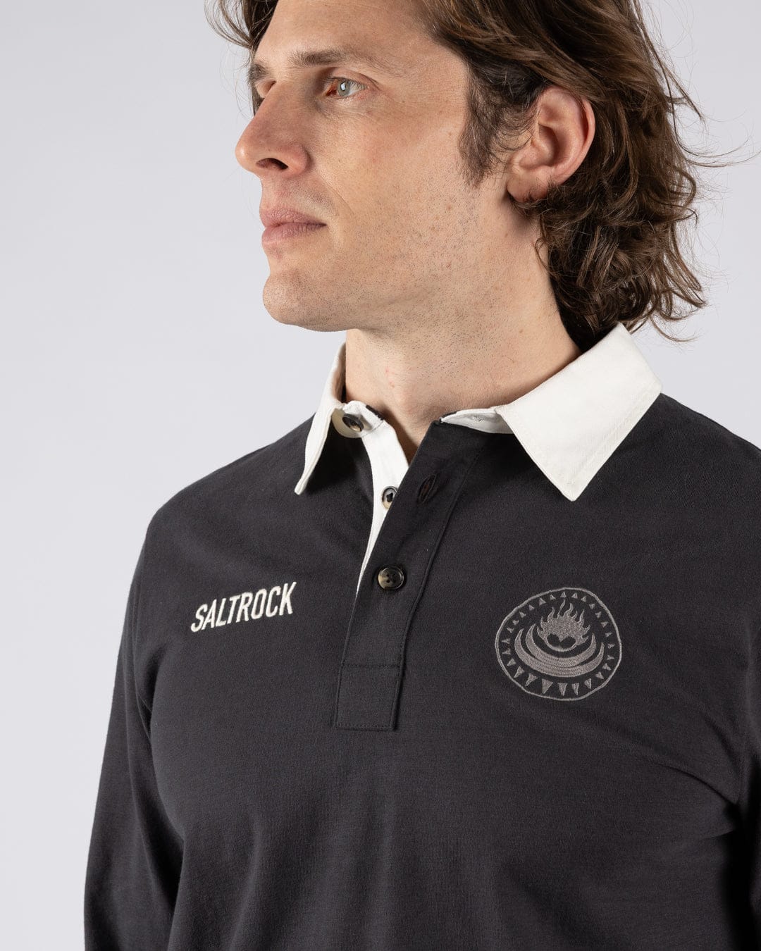 Rugby Field Notes - Mens Long Sleeve T-Shirt - Dark Grey