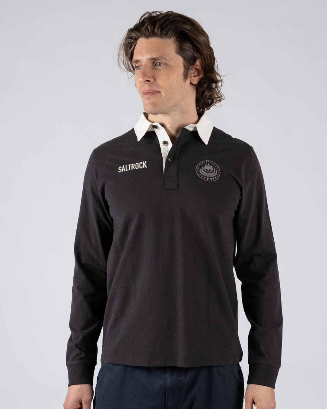 Rugby Field Notes - Mens Long Sleeve T-Shirt - Dark Grey