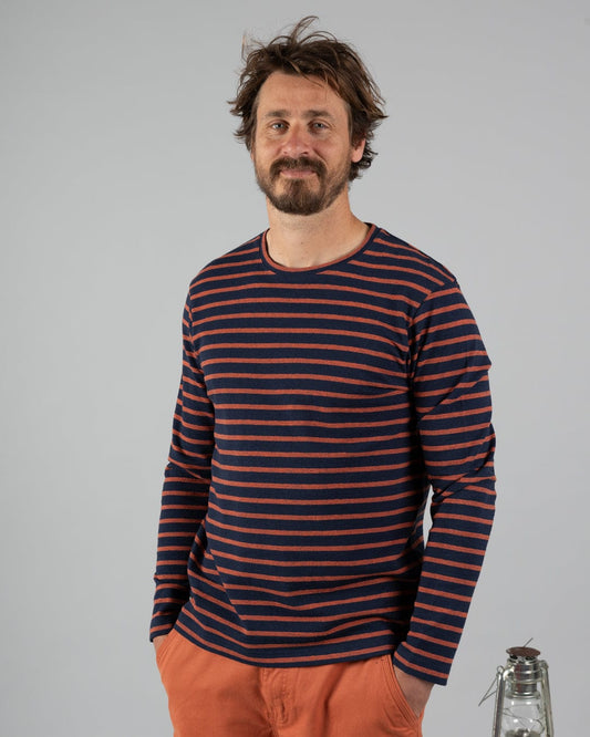 Noel - Knitted Long Sleeve T-Shirt - Blue/Red