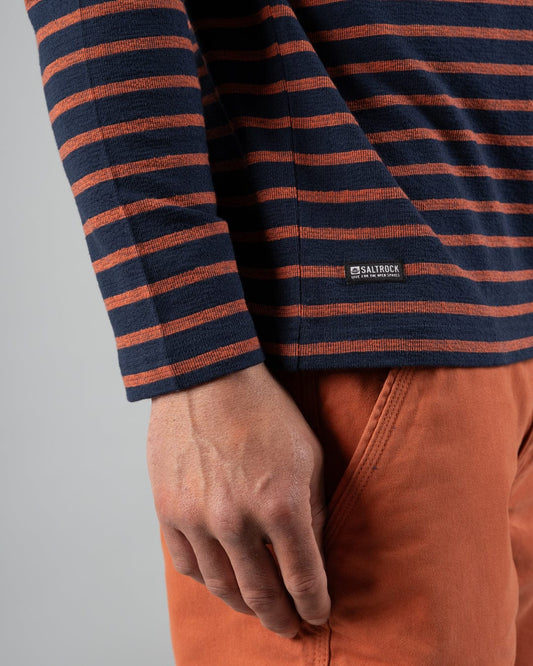 Noel - Knitted Long Sleeve T-Shirt - Blue/Red