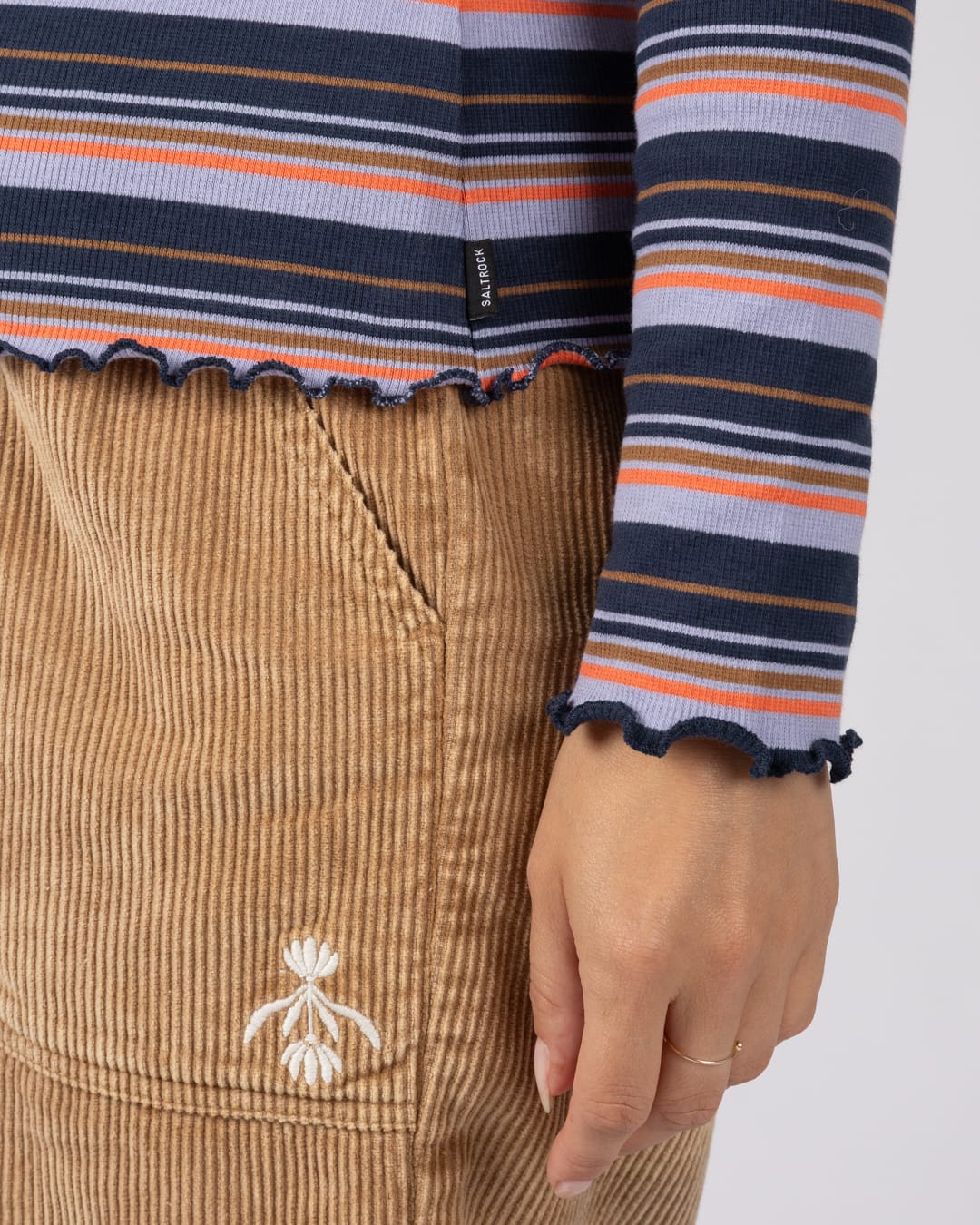 Olive Womens Long Sleeve T-Shirt in Blue