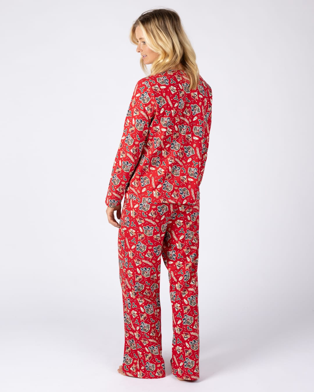 Tokmas Womens Pyjama Set in Red