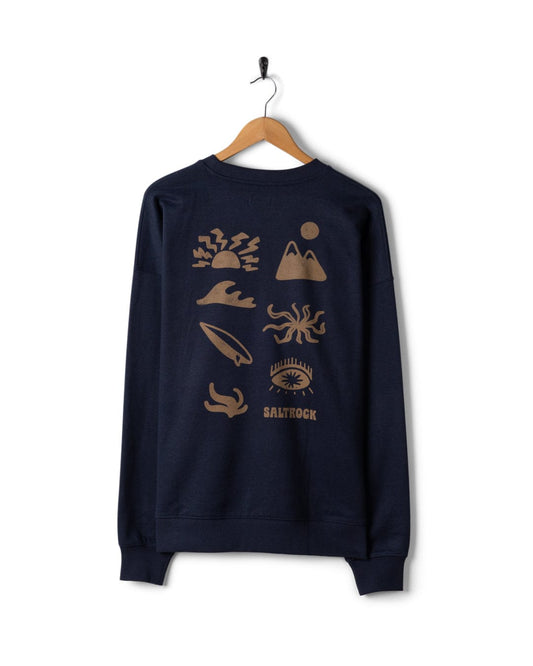 Block Icons - Mens Oversized Sweatshirt - Blue