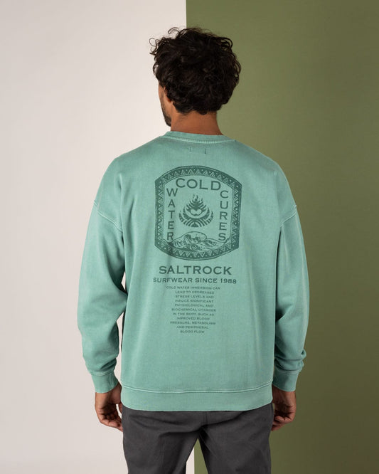 Cold Water Cures - Mens Oversized Sweatshirt - Green - AW25