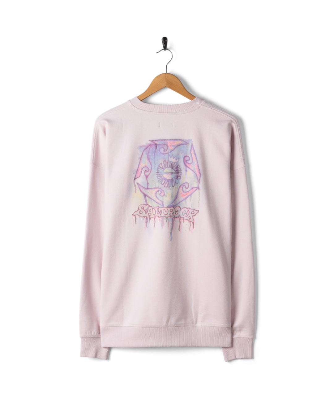 Wave Running - Mens Oversized Sweatshirt - Purple