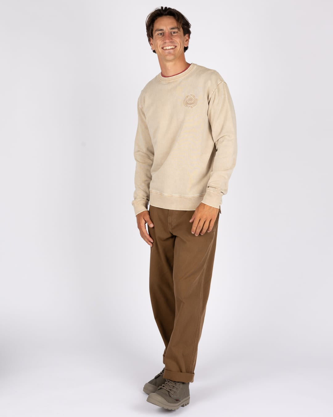 Origin Gecko Mens Sweatshirt in Beige