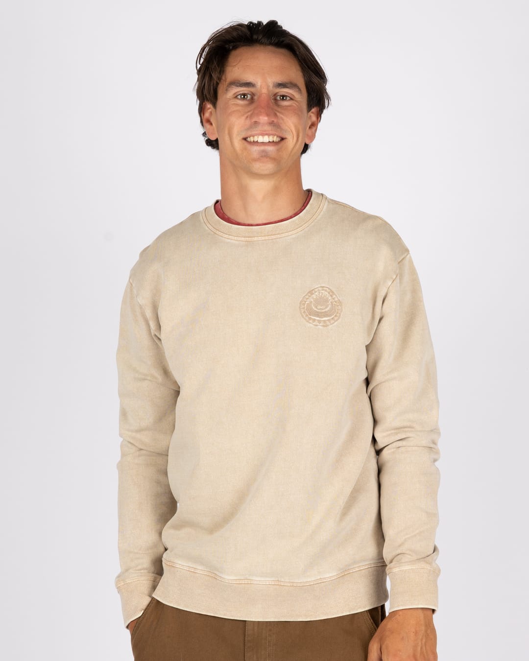 Origin Gecko Mens Sweatshirt in Beige