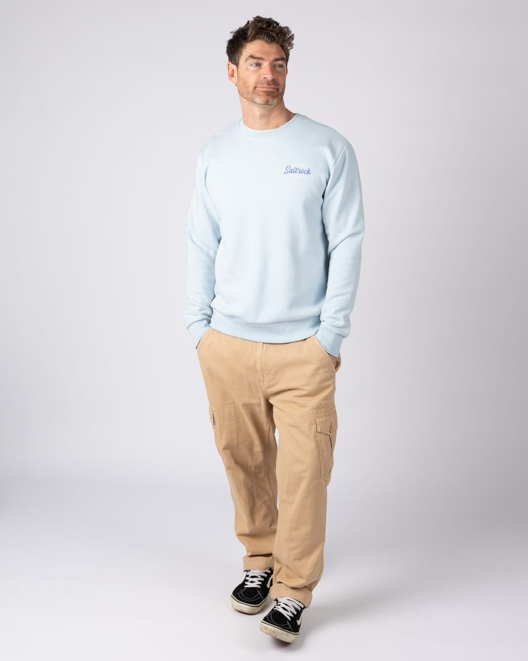 Postcard Sweatshirt in Light Blue