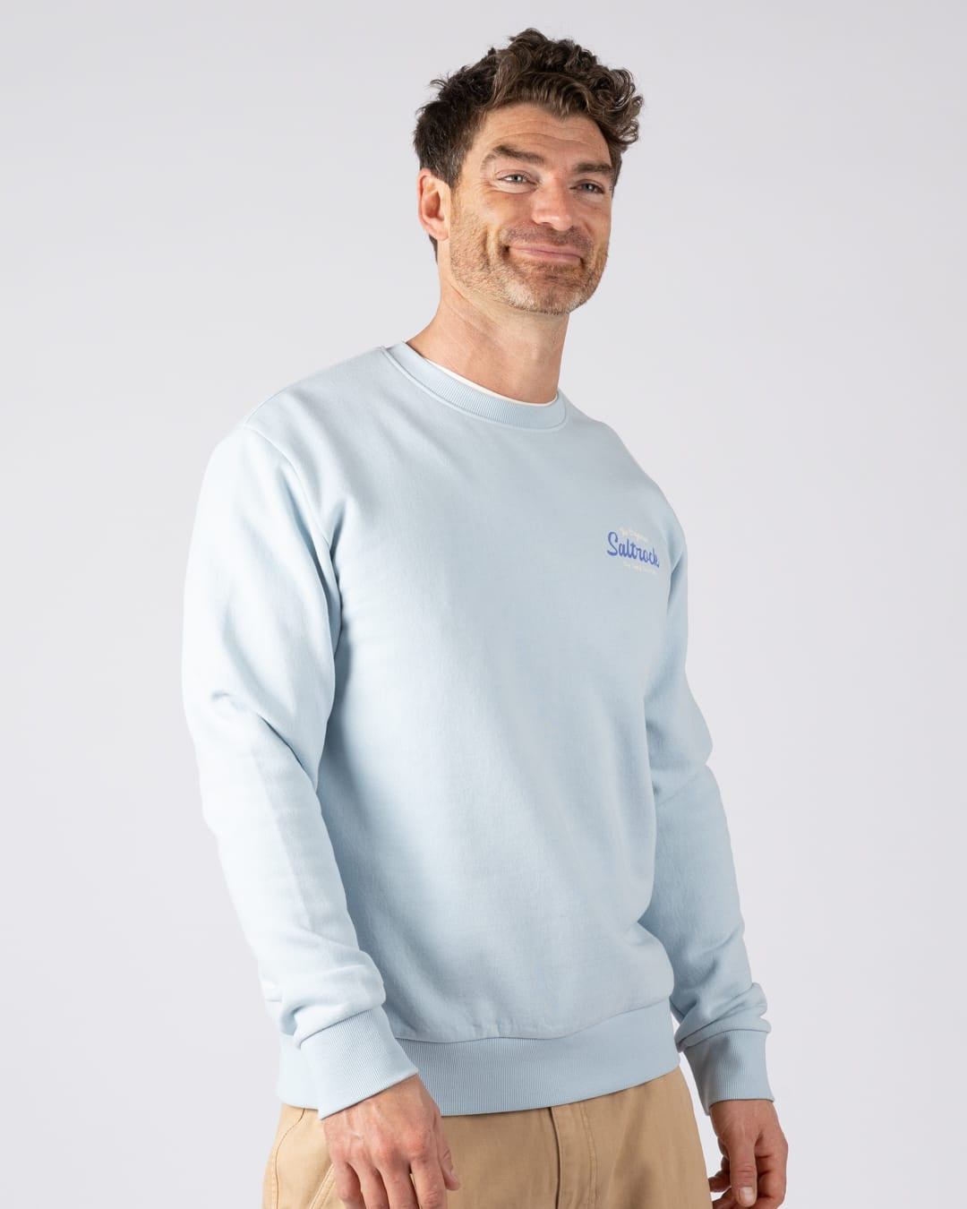 Postcard Sweatshirt in Light Blue