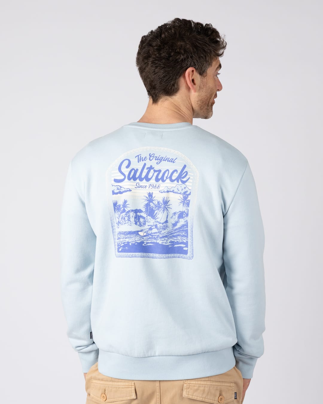 Postcard Sweatshirt in Light Blue