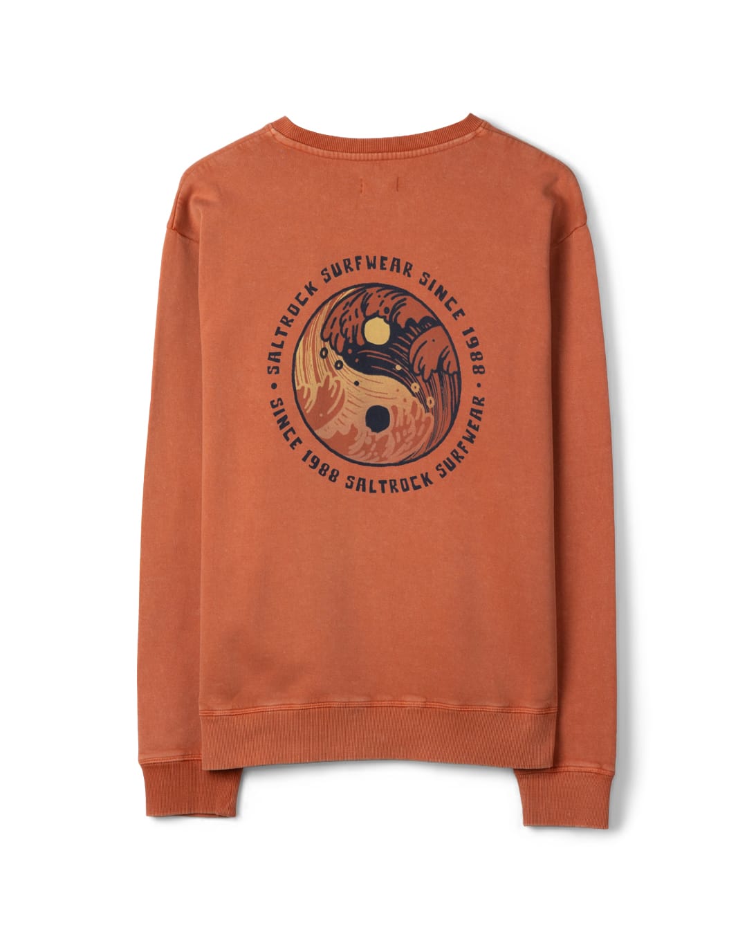 Yin Yang Wave Mens Sweatshirt in Orange