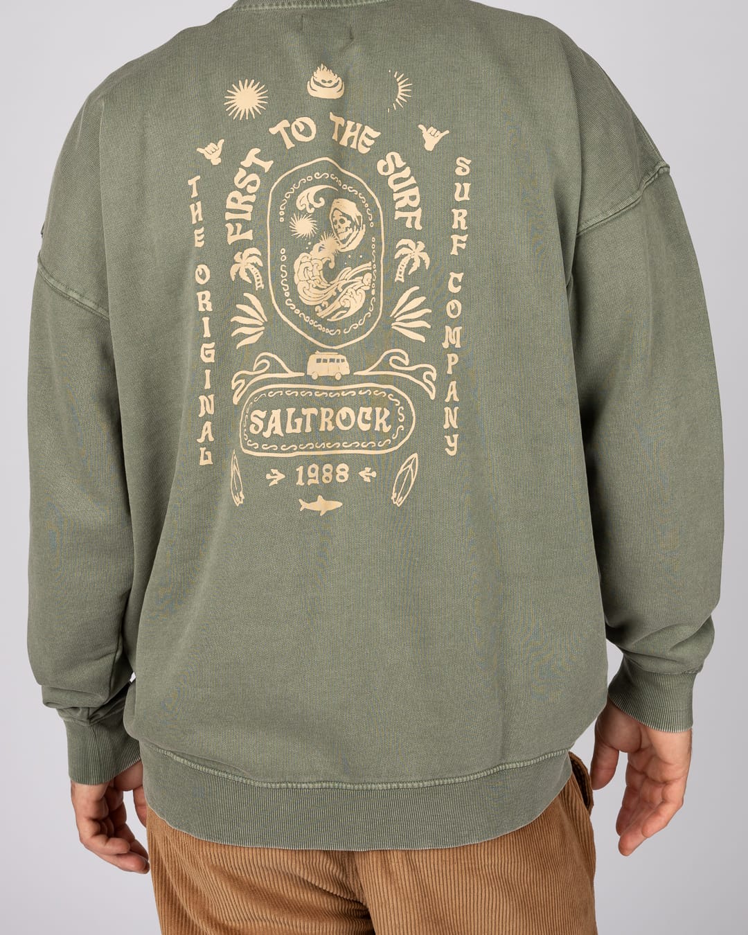 Cult Mens Oversized Sweatshirt in Green