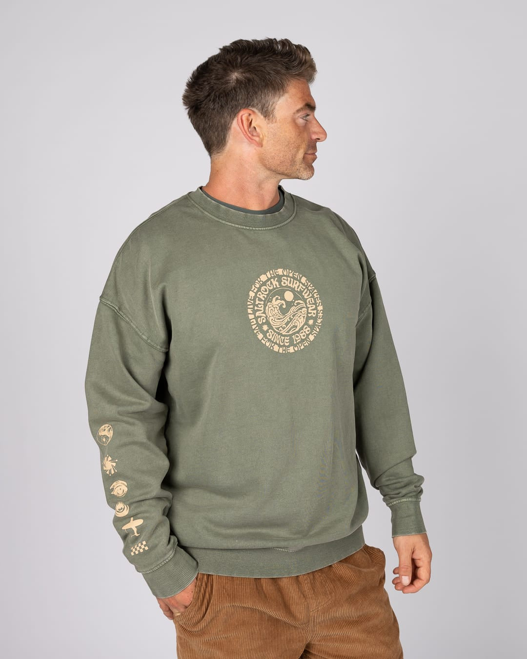 Cult Mens Oversized Sweatshirt in Green