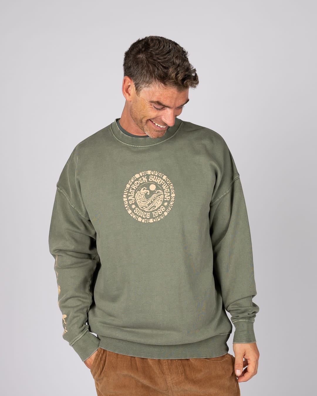 Cult Mens Oversized Sweatshirt in Green