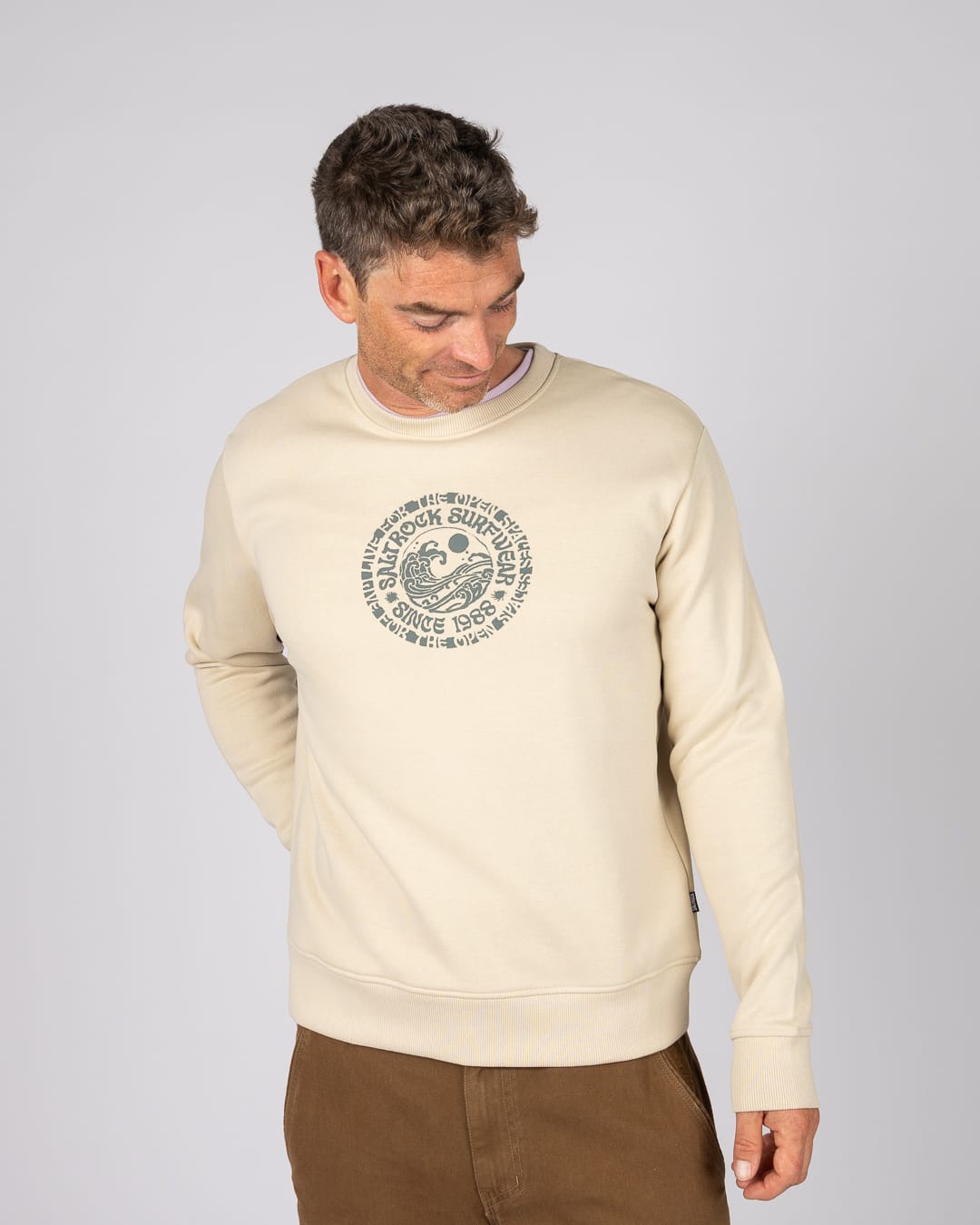 Cult Mens Sweatshirt in Cream