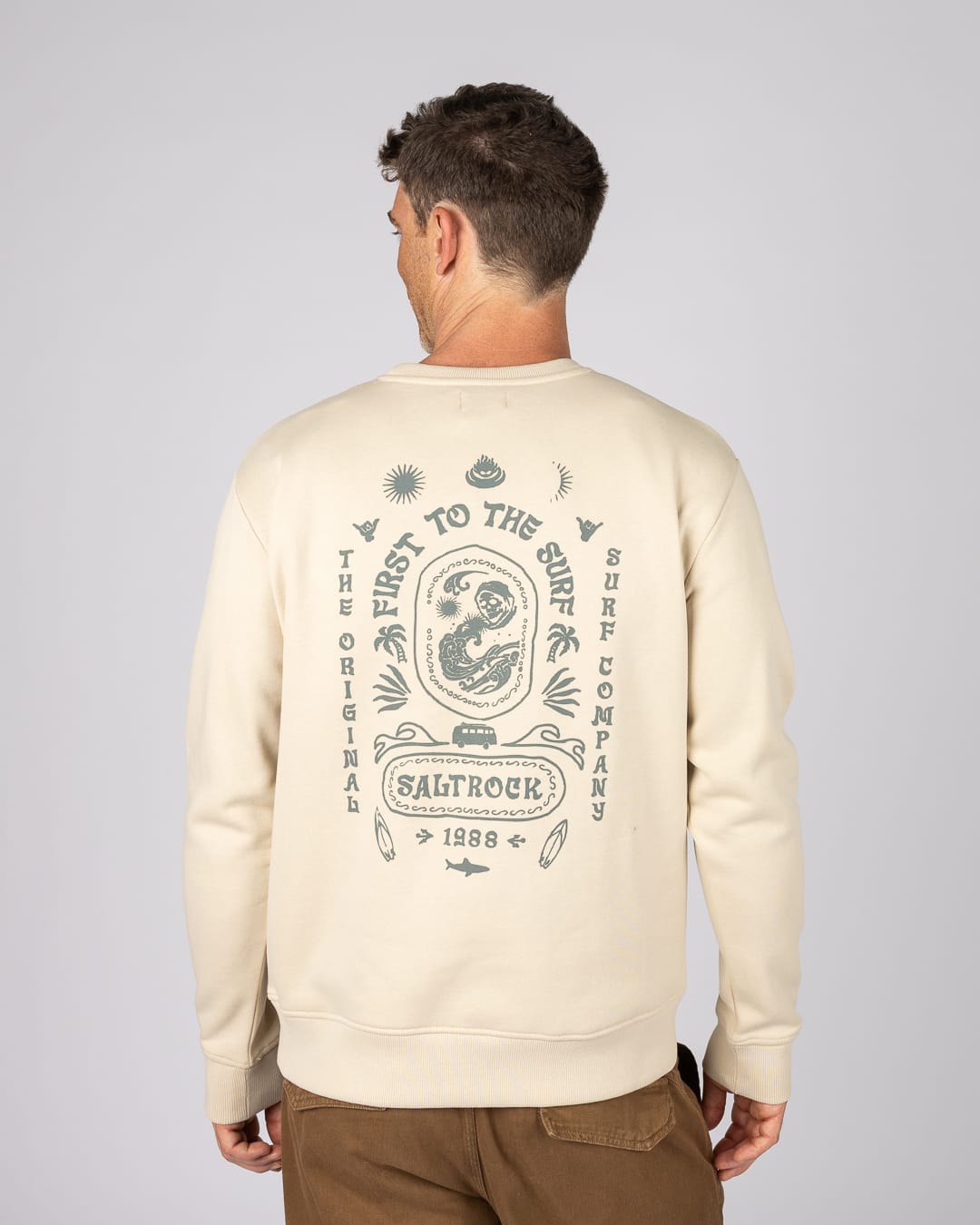 Cult Mens Sweatshirt in Cream