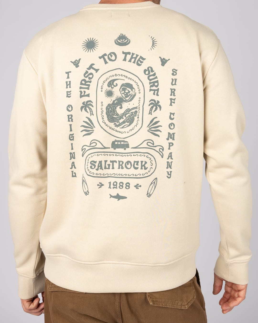 Cult Mens Sweatshirt in Cream
