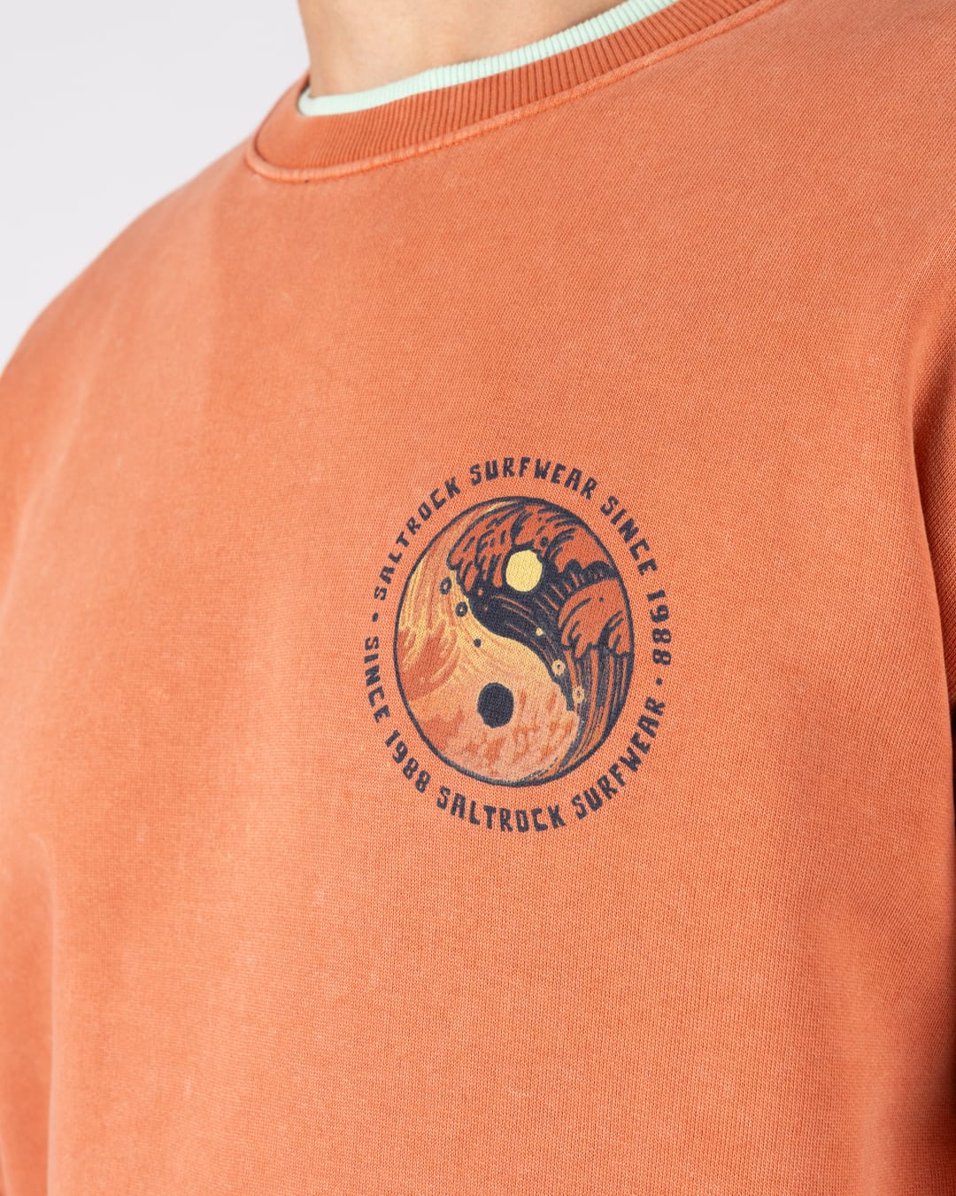 Yin Yang Wave Mens Sweatshirt in Orange
