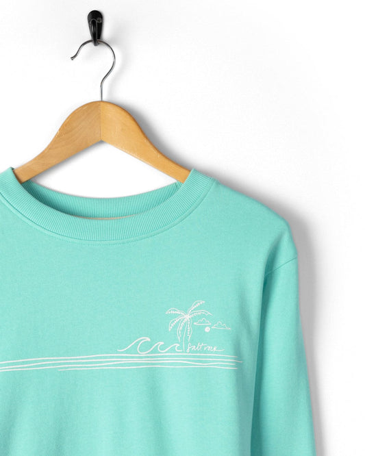 Ocean Stripe - Womens Sweat - TurquoisE