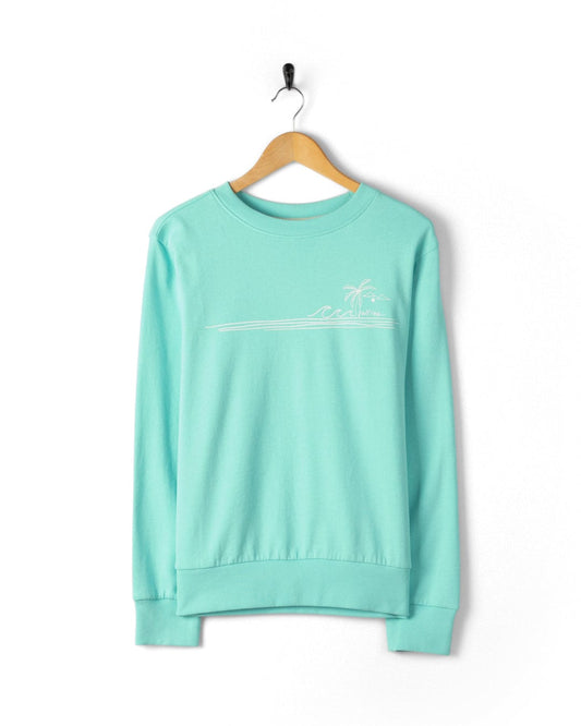 Ocean Stripe - Womens Sweat - TurquoisE