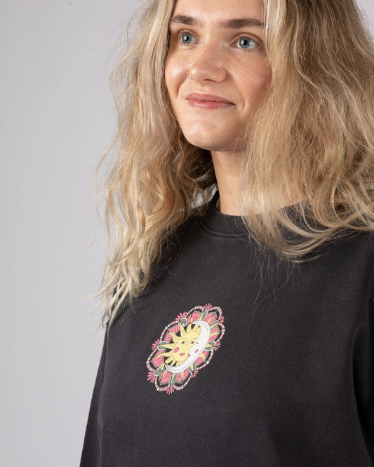 Midnight - Womens Oversized Sweatshirt - Dark Grey